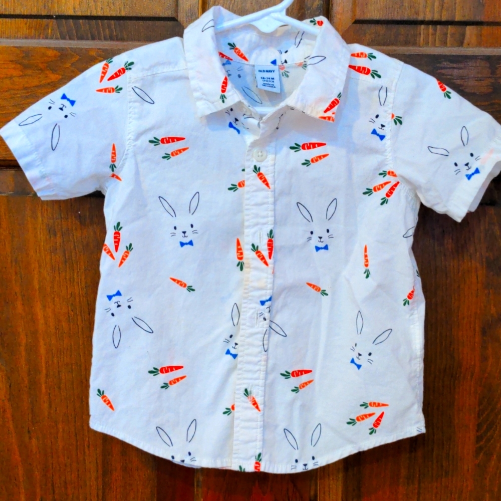 Old Navy Easter Bunny button down